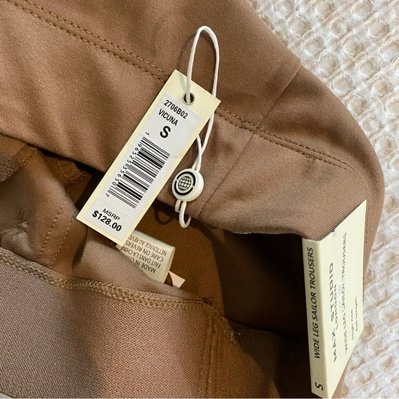 Max Studio London Chocolate Wide-Leg Sailor Womens Pants Trousers | Size S - Picture 12 of 12
